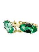 8K žlté zlato 333 Emerald náušnice vec021x-em Russian Soviet USSR Vintage style Art Deco style